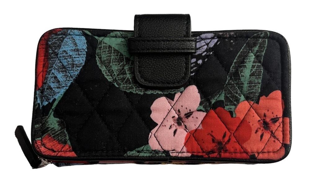 Vera Bradley Wallet Clutch Havana Rose Wristlet Credit Card Zip Pocket No Strap